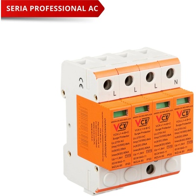 VCX Zvodič prepätia triedy B+C 4P (T1T2) 6kA Professional