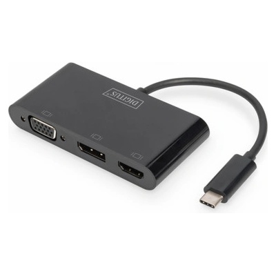 DIGITUS USB-C™ 3v1 adaptér pro tři monitory (HDMI, DP, VGA) DA-70859