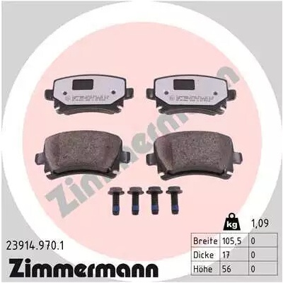 Sada brzdových platničiek kotúčovej brzdy Zimmermann 23914.970.1