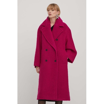 HUGO BOSS Вълнено палто hugo в розово преходен модел с двуредно закопчаване (50498154)