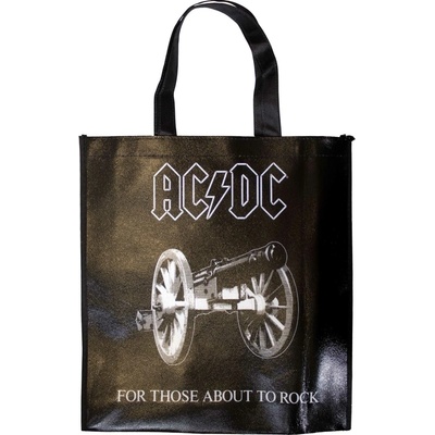 RukaHore Taška AC/DC Eco Shopper: About To Rock Black Back Print Čierna