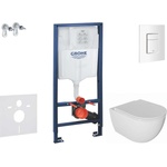 GROHE Rapid SL - Комплект за стенен монтаж, тоалетна Oudee и седалка softclose, бутон Skate Cosmopolitan, алпийско бяло SANI11BA3101 (SANI11BA3101)