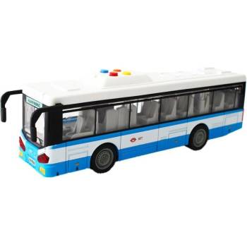 Градски автобус с инерция със светлини и звук - син