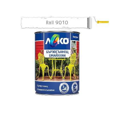 ЕМАЙЛЛАК БЪРЗОСЪХНЕЩ ЛЕКО СУПЕР ГЛАНЦ ral 9010 0.650л БЯЛ (11-103217)