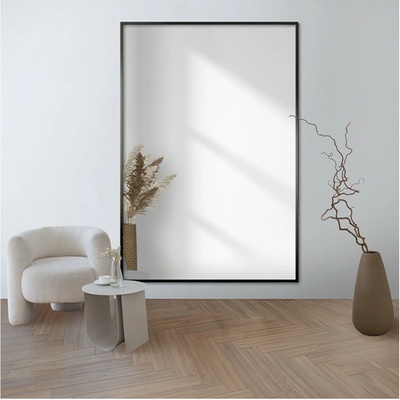 Alfaram Obdĺžnikové zrkadlo v minimalistickom čiernom ráme - 1201 - 100x200