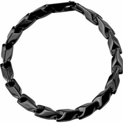 SILVEGO Náramek Ian z chirurgické oceli černý 7 mm KMM171037B