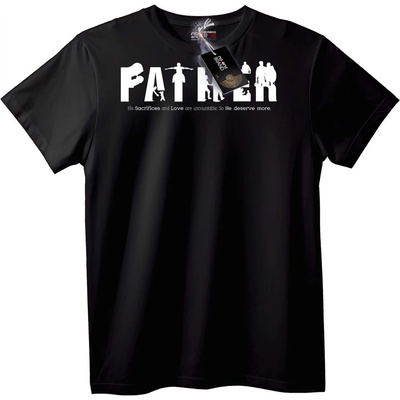 NOONEBRAND Тениска Бащина любов и саможертва - 2XL, Black