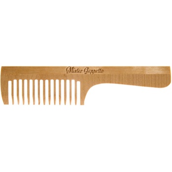 Mister Geppetto Дървен гребен - 43x197 мм (с дръжка - дебела)