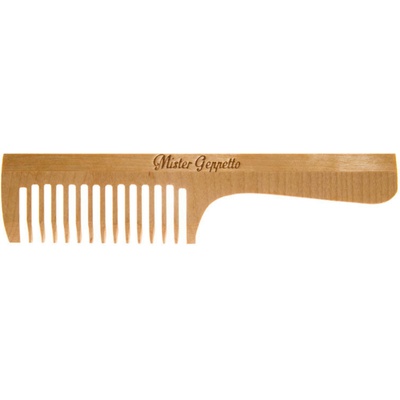 Mister Geppetto Дървен гребен - 43x197 мм (с дръжка - дебела)