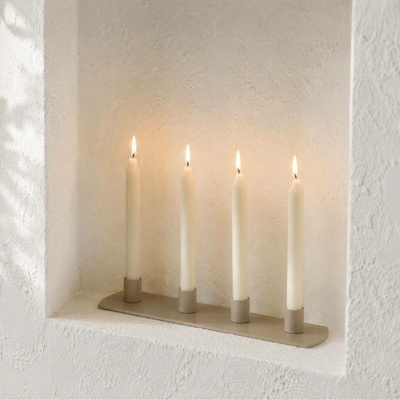 Boltze Kovový adventní svícen béžový Pleyra