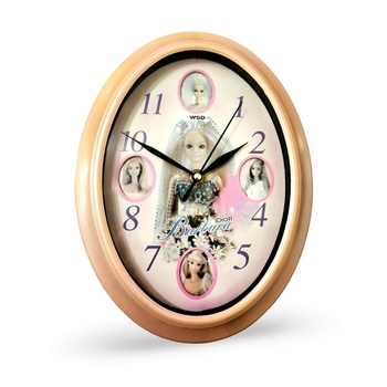 Детски музикален стенен часовник елипса 25 х 20 см. 6696