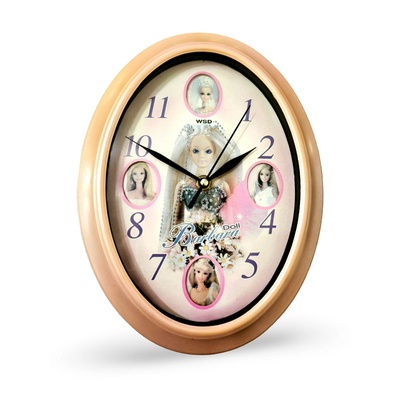 Детски музикален стенен часовник елипса 25 х 20 см. 6696