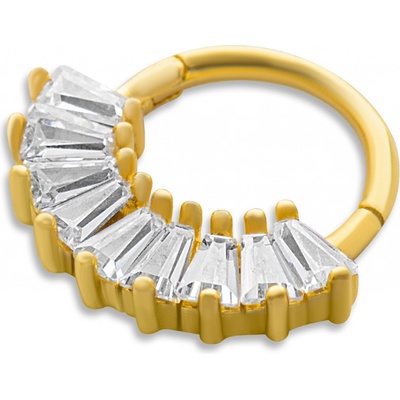 Lillian Vassago Zlatý piercing kroužek zdobený zářivými zirkony LLV92-GPI033SP