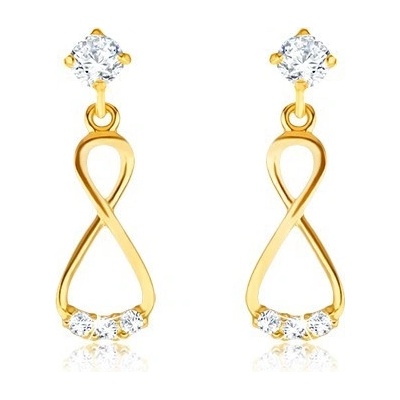 Šperky eshop briliantové zlaté visící osmička čiré diamanty BT502.03