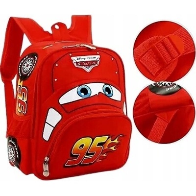 Červený batoh AUTO AUTÁ CARS ZIGZAG MCQUEEN PRE CHLAPCA