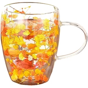 CupHup Стъклена термо чаша CupHup Passion Flower, Двойно дъно, Vita Verre (02-20)