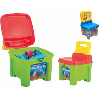 Mikro trading Plastová židlička se stavebními kostkami - 22 ks