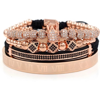 HARAHU Комплект гривни wi-17790 - Златна / Розова kp17790 (wi-17790)