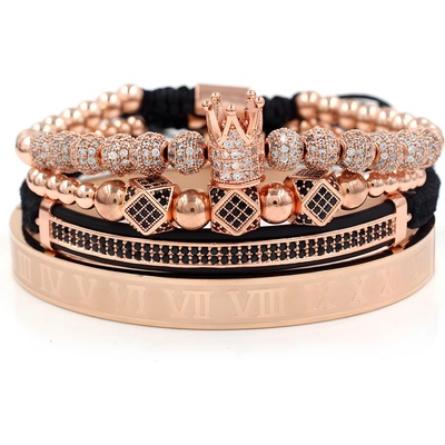 HARAHU Комплект гривни wi-17790 - Златна / Розова kp17790 (wi-17790)