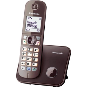 Panasonic KX-TG6811GA DECT cordless telephone (low radiation, eco mode gap telephone, without answering machine, landline, call barring) mocha brown (KX-TG6811GA) Телефонни апарати