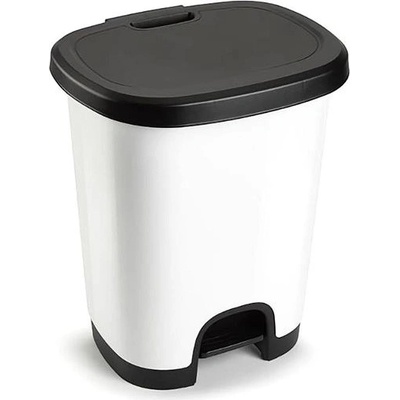 Plastic Forte COLOR Kôš na odpad 27 l BIELO-ČIERNY bez vložky s pedálom