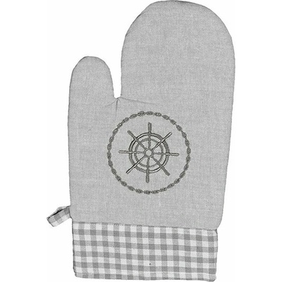 Forbyt Kuchynská chňapka Káro a kruh sivá 1 ks 18 x 28 cm