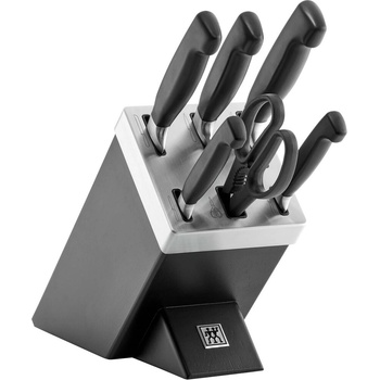 ZWILLING zwilling four star 35145-007-0 комплект кухненски ножове, в поставка, 7 части, Черен (35145-007-0)