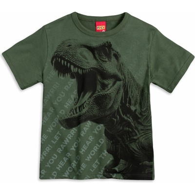 Chlapecké tričko Kyly T-rex khaki