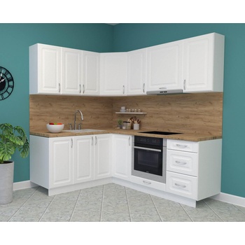 Ъглова кухня Квадрис 3 бял