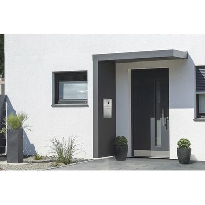 Gutta BS Plus 160 RAL 7016 antracit 200x90 cm ľavý bočný diel vrátane poštovej schránky zvončeka a domáceho telefónu nerezový odtok vody v bočnom diele