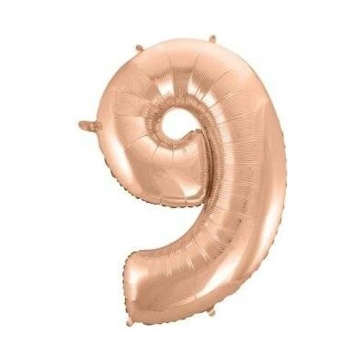 GoDan Číslice "9" rosegold 92cm fóliový balónek