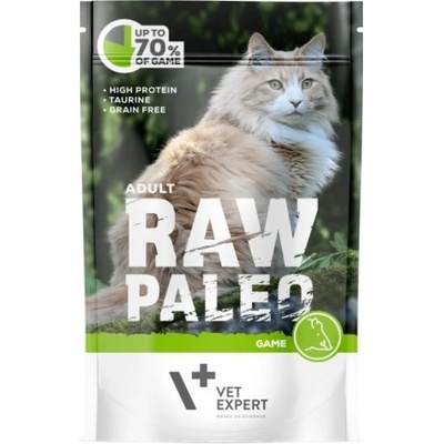 VetExpert Raw Paleo Cat Adult Game - пауч за пораснали котки, без зърно, с дивечово месо, 100 гр, Vet Expert - Полша
