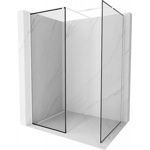 Mexen Kioto стена за душ Walk-in 120 x 70 см, черна рамка, бяла - 800-120-202-20-70-070 (800-120-202-20-70-070)