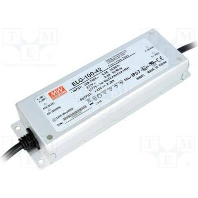 MEAN WELL ELG-100-42 Napájecí zdroj: spínaný; LED; 95,76W; 42VDC; 2,28A; 180÷295VAC