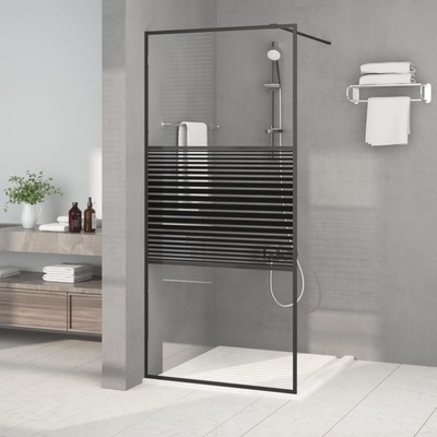 walk-in černá 90 x 195 cm čiré ESG sklo