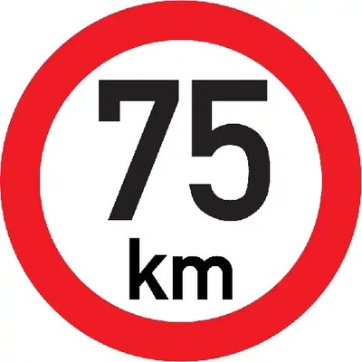 Značka Označenie najvyššej povolenej rýchlosti 75 km