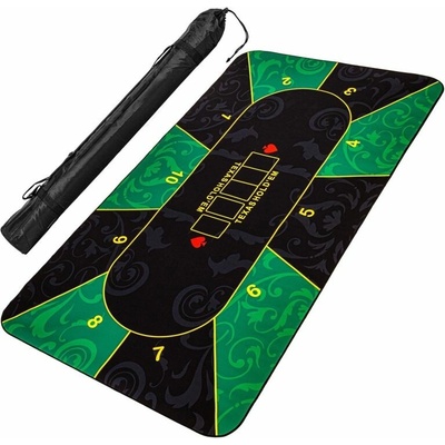 Gamesplanet Skladacia pokerová podložka, zelená/čierna, 200 x 90 cm