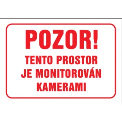 Značka Pozor! Tento prostor je monitorován kamerami, hliník, 210×297mm BZ AET01