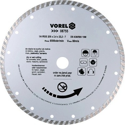 Vorel kotouč diamantový 230 x 22,2 x 2,4 mm turbo TO-08755