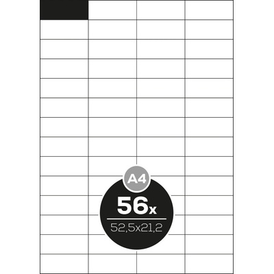 Altryal Etikety Top Stick A4/100 ks, 52,5x21,2 mm - 56 etikiet, biele