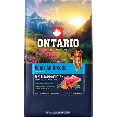 ONTARIO Adult All Breeds Monoprotein Tuna & Sweet Potatoes 0, 75 кг