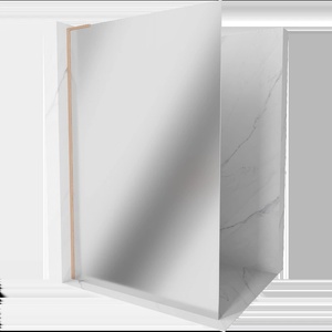 Mexen Kioto L стационарна душ стена Walk-in 110 x 200 cm, огледало, матирана мед - 800-110-103-65-50 (800-110-103-65-50)
