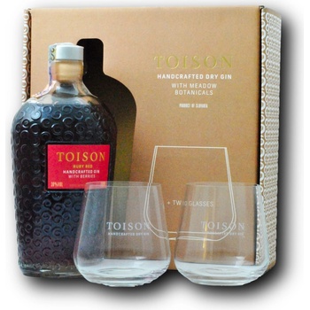 Toison Ruby Red 38% 0,7 l (darčekové balenie s 2 pohármi)