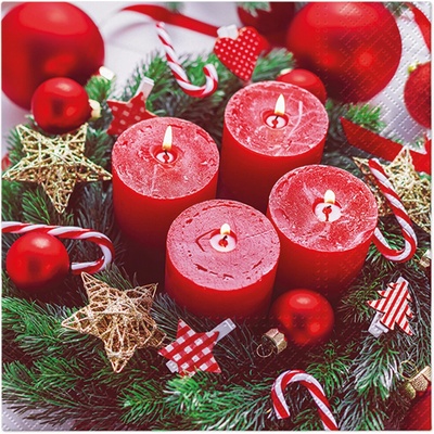 TaT Obrúsky Burning red Christmas 33x33cm