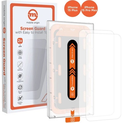 Screen Guard Tempered Glass 2 Pack - 2 броя калени стъклени защитни покрития за дисплея на iPhone 15 Plus, iPhone 15 Pro Max (прозрачен)