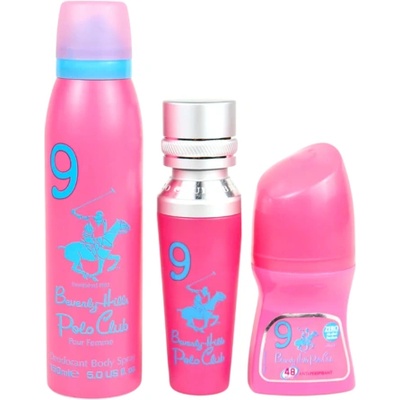Beverly Hills Polo Club No. 9 Подаръчен комплект EDP за жени 50 мл + Body Spray 150 мл + Roll-On 50 мл