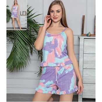 Image 1 of Дамска лятна пижама в три цвята с къдри