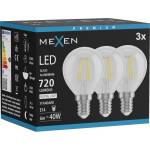 Mexen Vintis 3x LED филаментна крушка E14, G45, 6W, Неутрална - 4000K, 720 lm, прозрачна (L156-E14-0640-00x03)