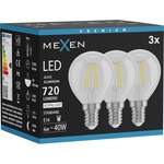 Mexen Vintis 3x LED филаментна крушка E14, G45, 6W, Неутрална - 4000K, 720 lm, прозрачна (L156-E14-0640-00x03)