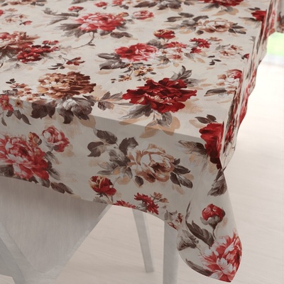 Biante bavlna obdĺžnikový obrus Sandra SA-399 Červené pivonky na pieskovom 50x100 cm